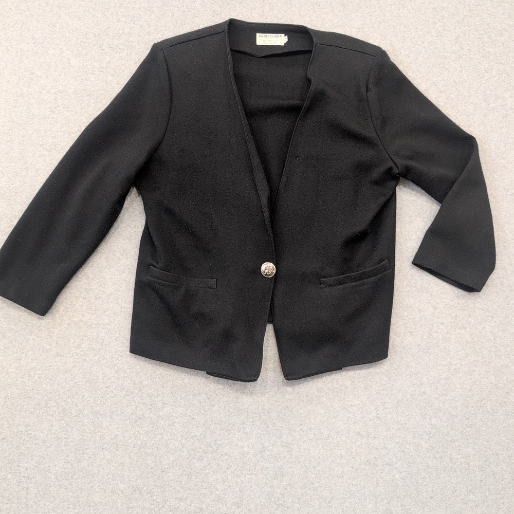 Alfred Dunner Women's Black Open Front Blazer Jacket Size‎ 12